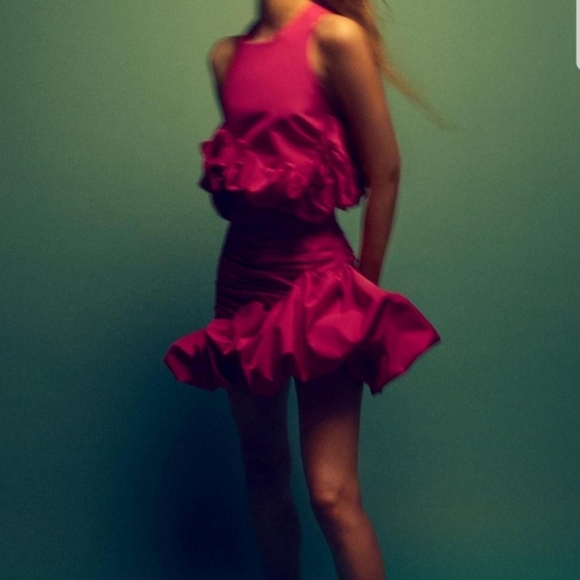 BNWT ZARA Limited Edition Draped Mini Skirt - Picture 2 of 3